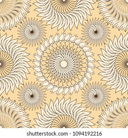 Vector seamless abstract doodle leaves pattern. EPS10
