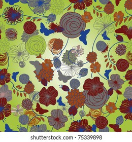 vector seamless abstract floral background with place for your text