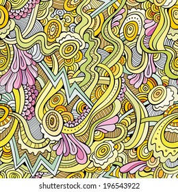 Vector seamless abstract floral decorative pattern. Endless background