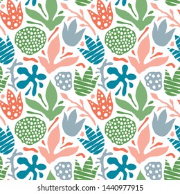 Vector Seamless Abstract Floral Pattern