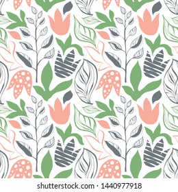 Vector Seamless Abstract Floral Pattern