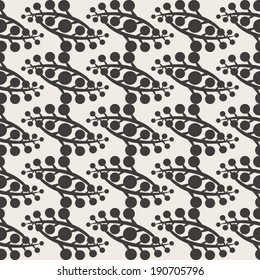 Vector seamless abstract floral pattern on gray beige background