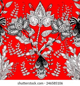 vector seamless abstract floral pattern,
