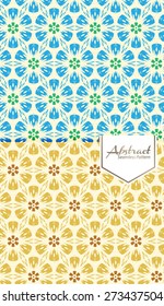 Vector Seamless Abstract Floral Pattern Background Set