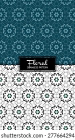 Vector Seamless Abstract Floral Pattern Set