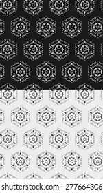 Vector Seamless Abstract Floral Pattern Set