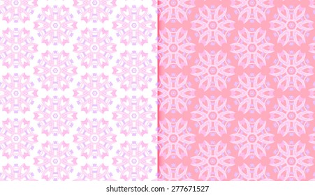 Vector Seamless Abstract Floral Pattern Set