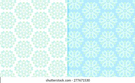 Vector Seamless Abstract Floral Pattern Set