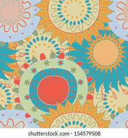 vector seamless abstract flower pattern