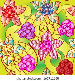 vector seamless abstract flower pattern