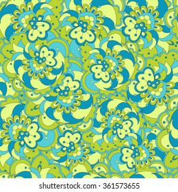
Vector seamless abstract flowers bright pattern. Endless background. Vector backdrop. Summer template. Use for wallpaper, pattern fills, web page background, card, fabric