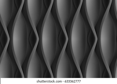 Vector seamless abstract geometric 3d waves pattern