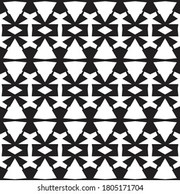 Vector Seamless Abstract geometric black and white fashion design print pattern texture