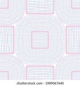 Vector seamless abstract geometric ethnic pattern of intertwining lines in hermetic shapes, in pastel colors for fabric design, wallpaper, wrapping paper, hijab, scarf, shawl
