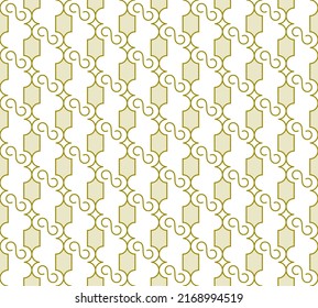 Vector seamless abstract geometric pattern with shapes and swirls on a white background for paper, fabric, wallpaper.
