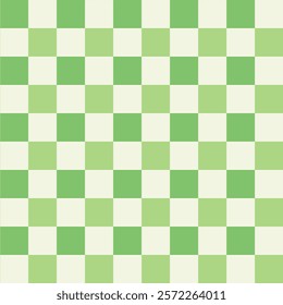 Vector seamless abstract geometric pattern with green checkerboard