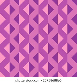 Vector seamless abstract geometric pattern with purple triangles and rhombuses