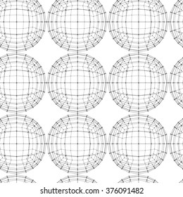 Vector seamless abstract geometric pattern. Repeating Mesh polygonal background. Polygon ball.