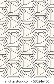 Vector seamless abstract geometric pattern with lines