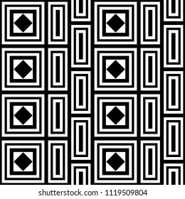 Vector Seamless Abstract Geometric Patterns, Seamless black and white texture