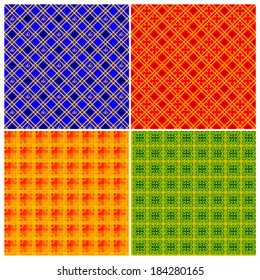 Vector seamless abstract geometric patterns. Illuminated manuscript style.