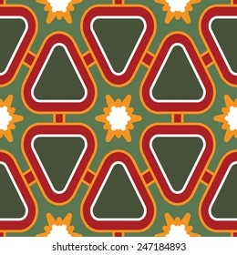 Vector seamless abstract geometric retro texture