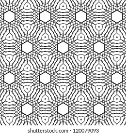 vector seamless abstract grey line floral pattern background