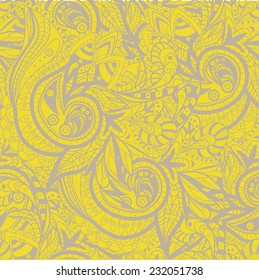 Vector Seamless abstract hand-drawn ornament pattern, wavy background. Pattern can be used for wallpaper, pattern fills, web page background, surface textures. 
