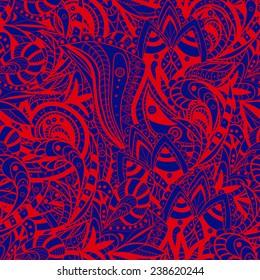 Vector Seamless abstract hand-drawn ornament pattern, wavy background. Seamless pattern can be used for wallpaper, pattern fills, web page background,surface textures. 