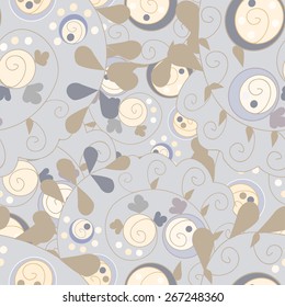 Vector Seamless abstract hand-drawn ornament pattern, wavy background. Seamless pattern can be used for wallpaper, pattern fills, web page background,surface textures. 