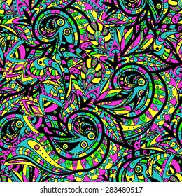 vector Seamless abstract hand-drawn ornament pattern, wavy background. Seamless pattern can be used for wallpaper, pattern fills, web page background,surface textures. Gorgeous vector