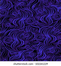 Vector seamless  abstract hand-drawn pattern with waves