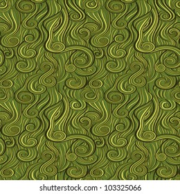 Vector seamless  abstract hand-drawn pattern with waves