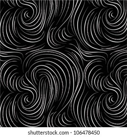 Vector seamless abstract hand-drawn pattern with waves