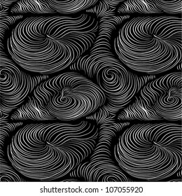Vector seamless abstract hand-drawn pattern with waves
