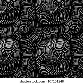 Vector seamless abstract hand-drawn pattern with waves