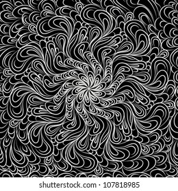 Vector seamless abstract hand-drawn pattern with waves