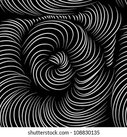 Vector seamless abstract hand-drawn pattern with waves