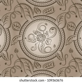 Vector seamless abstract hand-drawn pattern with waves