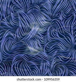 Vector seamless abstract hand-drawn pattern with waves