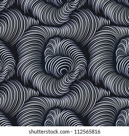 Vector seamless abstract hand-drawn pattern with waves