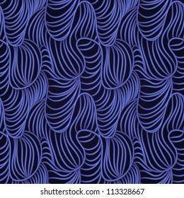 Vector seamless abstract hand-drawn pattern with waves