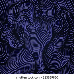 Vector seamless abstract hand-drawn pattern with waves