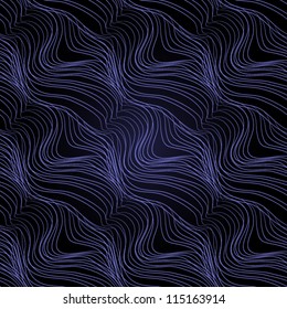 Vector seamless abstract hand-drawn pattern with waves