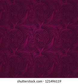 Vector seamless abstract hand-drawn pattern with waves