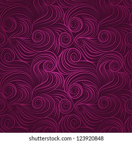 Vector seamless abstract hand-drawn pattern with waves