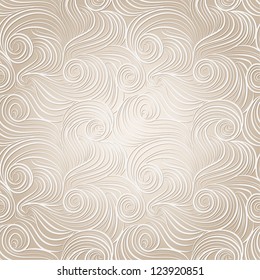 Vector seamless abstract hand-drawn pattern with waves