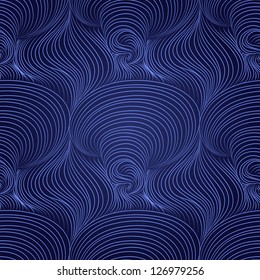 Vector seamless abstract hand-drawn pattern with waves