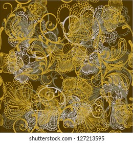 Vector seamless abstract hand-drawn pattern