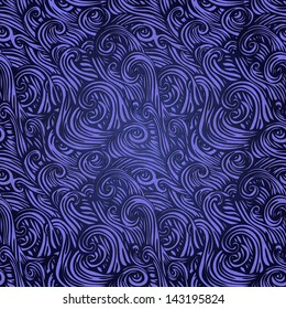 Vector seamless abstract hand-drawn pattern with wave